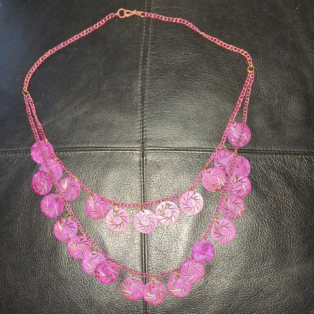 Elegant Pink Necklace with Floral Accents